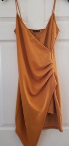 Mustard spaghetti dress